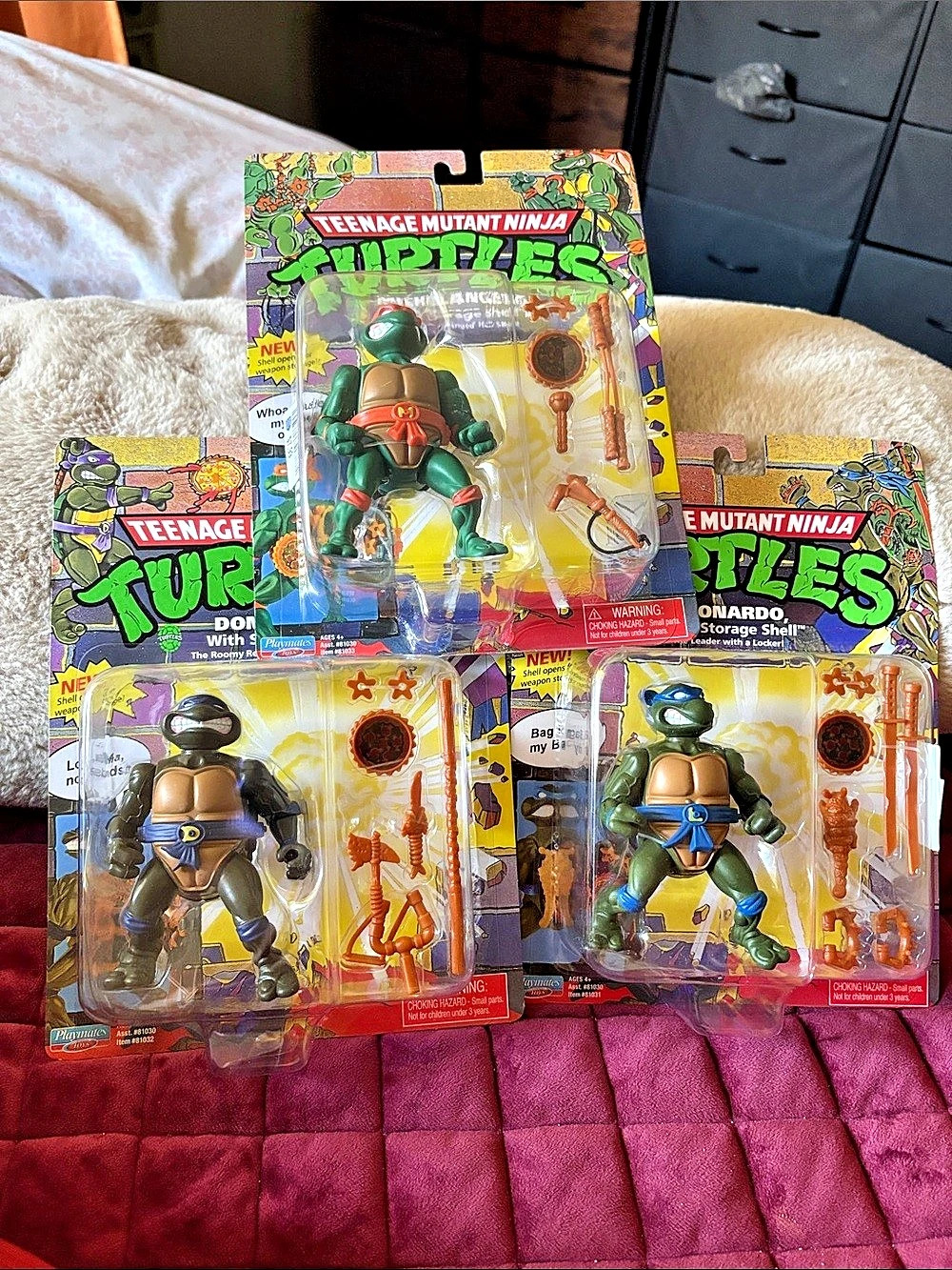 Playmates Teenage Mutant Ninja Turtles Action Figure Set NWT Green & Blue